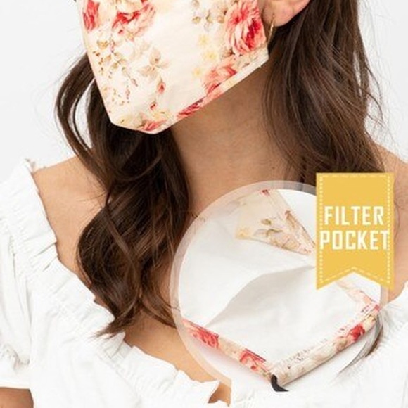 🆑 Floral Face Mask with Built In Filter/Nose Bar - Picture 7 of 14